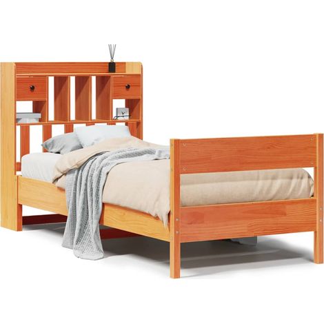 Maison Exclusive - Letto Libreria senza Materasso Marrone Cera 100x200 cm in Pino