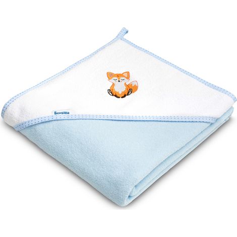Toalla de baño de rizo 100x100 con estampado de zorro azul (1/5)