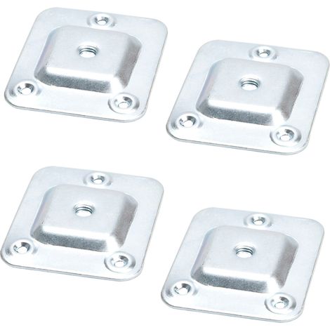 4 Stück Montageplatten für Möbelfüße mit M8 Gewinde (1/4)
