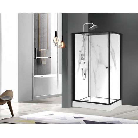 Cabine de douche rectangulaire INDUSTRY Marble - 80x110 cm (1/4)