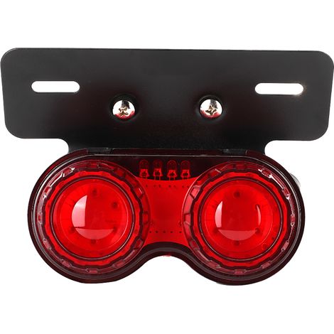 Feu Stop LED Moto 12V Rond Rouge Universel Lampe Arrière Accessoire Customisation (1/5)