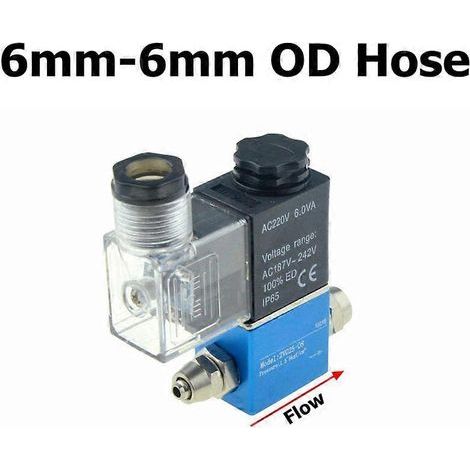 Électrovanne pneumatique 12 V/24 V/220 V, 2 positions, orifice 1/4", 2 voies normalement fermée, référence 2V025-08, pour compresseur d'air. 6 mm-6 mm KNAC 110 V (1/5)