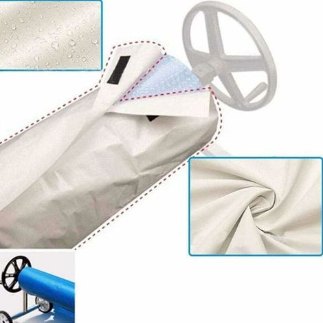 Enrouleur de Couverture Solaire Housse de Protection, Housse Enrouleur pour Protection Piscine, Imperméable Bâche Piscine en Tissu, 550CMx96CM (1/5)