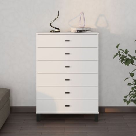 Credenza Otaval, Aparador un Estante, 6 Cajones, 6 Compartimentos, 77x35x78h cm Blanco (1/5)