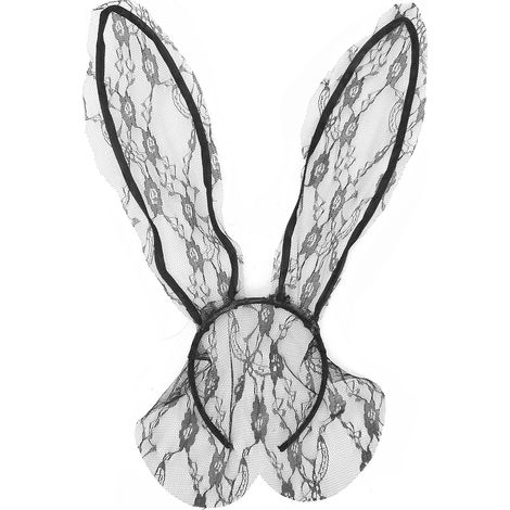 Bandeau oreilles de lapin femme, accessoire costume fête, cosplay, quotidien, noir, serre-tête cosplay, déguisement, ornement cheveux. (1/5)