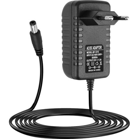 Adaptateur Secteur 12V 1.5A, Chargeur AC 220v-240v 50/60Hz, d'alimentation Universel CA à CC pour Bandes LED Lampe Clavier Caméra Routeur Radio, Prise DC 5,5x2,5mm (18W) (1/5)
