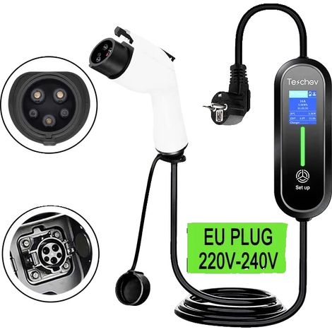 Cargador portátil para vehículos eléctricos, salida de 3,5 kW, corriente de carga ajustable, nuevo tipo 1 de 3,5 kW (1/2)