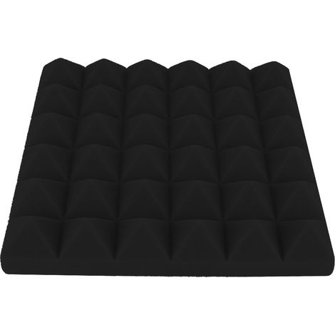 6 panneaux acoustiques pyramidaux en mousse absorbante pour l'insonorisation des salles de piano et des studios (30 x 30 x 5 cm, noir) (1/5)