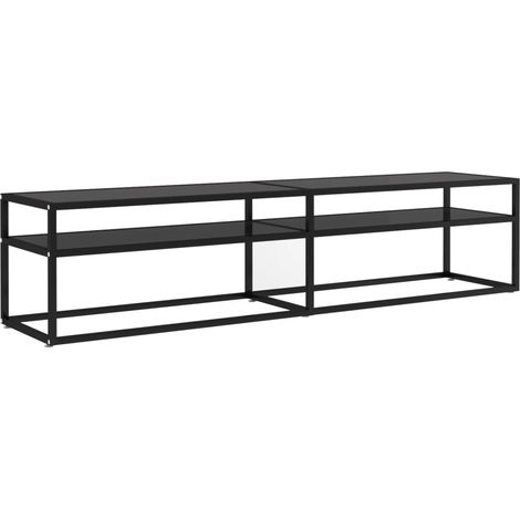 Mobile TV multimediale scaffale per televisione televisore buffet sala da pranzo soggiorno camera da letto 180 x 40 x 40,5 cm vetro temperato nero 020026101