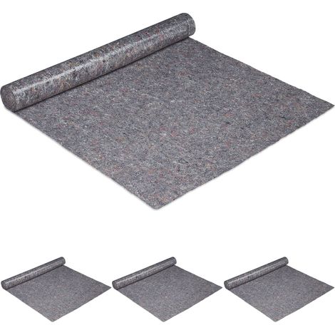 4x Telo Copritutto da Imbianchino, 1x25 m=25m², Antiscivolo, Idrorepellente, 180g/m², Pittura e Trasloco, Grigio