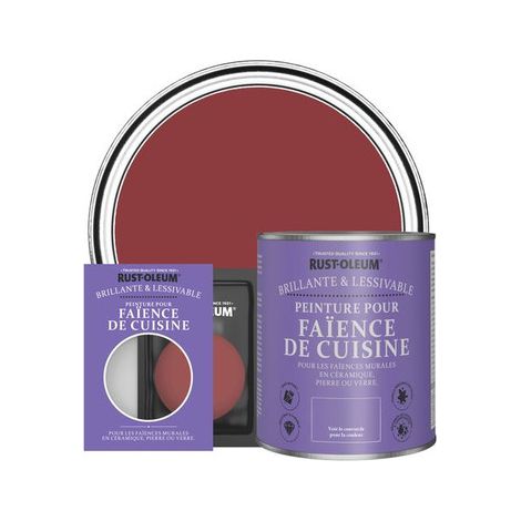 Peinture pour Faïence de Cuisine, Finition Brillante - Bordeaux (1/2)