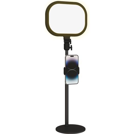 LED-Nachttischlampe, 10 Helligkeitsstufen, 5 Farben, Memory-Funktion, Metall, Schwarz