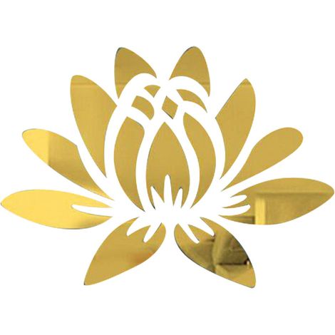 Sticker Mural Lotus - Acrylique Réfléchissant - Décoration Murale pour Salon Chambre Salle de Bain - 1 Pièce (1/5)