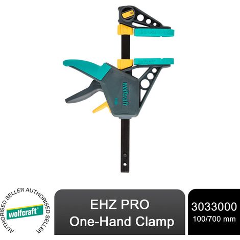 wolfcraft EHZ PRO One-Hand Clamp 100/ 700 mm - The professional one-hand clamp - clamping and opening with just one hand