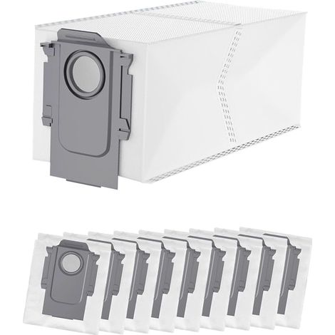 Lot de 10 Sacs aspirateur pour Roborock Q Revo/Qrevo Pro/QrevoMaxV/Qrevo Curv/s8 MaxVUltra/S8Max Ultra/Qrevo Edge/Qrevo S/Qrevo Plus/QreVo Master/Orevo Slim, Accessoires Sac Poussière de Rechange.