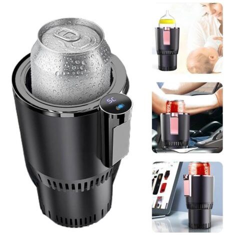 Applicable Rafraîchisseur et réchauffeur de gobelets pour la Voiture 2 en 1 pour Refroidir et Chauffer Les Boissons dans la Voiture, gobelets réfrigérants Chauffants Pratiques pour la Voiture (Noir) (1/5)