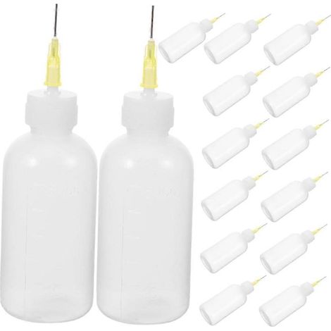 Lot de 15 flacons applicateurs de précision en plastique pour la peinture à glaçure et le bricolage, pour une application précise. (1/5)
