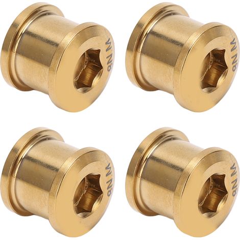 Lot de 4 vis en alliage de titane pour disque de roue de chaîne, disque unique pour vélo tout terrain, couleur or (1/5)