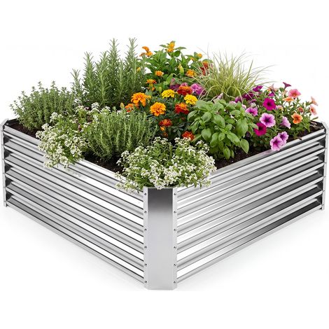 COSTWAY Orto Rialzato Cassone Letto Aiuola Fioriera Vasche Cassetta Esterno Giardino Terrazza Prato Balcone Cortile Serra Piante Fiori Verdure Giardinaggio Co (1/5)