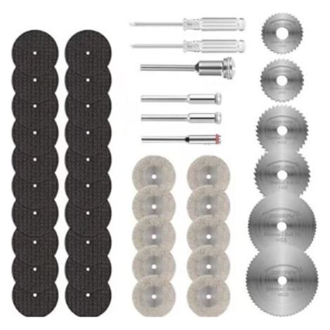 42PCS Mini Diamond Cutting Disc, Cutting Discs for Dremel, HSS Resin Blade Circular Saw Screwdriver for Cutting Wood, Metal, Plastic, Stone (1/5)