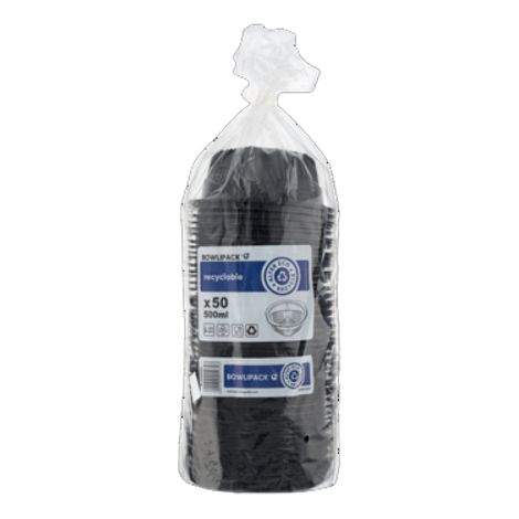 Contenitori saldabili, ciotola per zuppa, neri, 500 ml, 50 pezzi