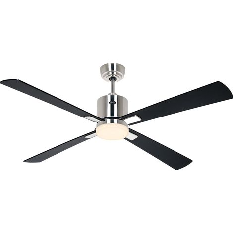 Ventilateur de plafond ECO NEO III 132, Chrome brossé - Noir/Teck, Wi-Fi avec éclairage (1/2)