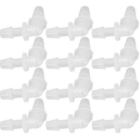 12 Stück Kunststoff-Schlauchanschluss-Winkel L rechtwinklig gleicher Durchmesser Schlauchverbinder-Adapter 5,6 mm (1/5)