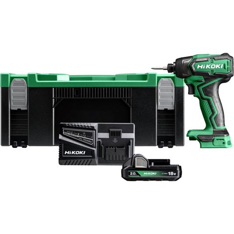 Visseuse à chocs 18V 1/4' 140 Nm (2x2.0 Ah) en HitCase - HIKOKI - avec 2 batteries 18V 2.2 Ah - chargeur - coffret - WH18DDWRZ