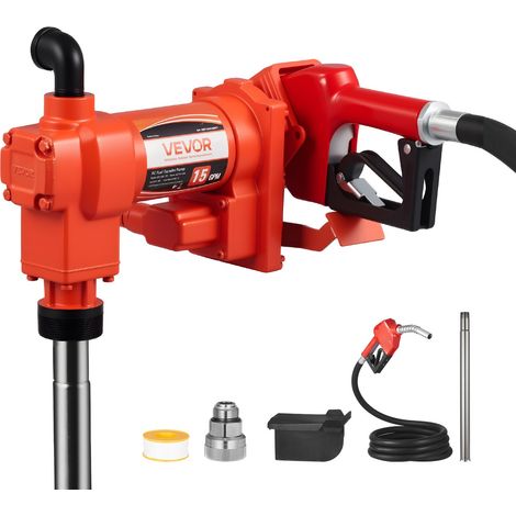 Pompe Transfert Carburant 230 V CA Pompe Transfert Diesel Électrique 57 L/min, avec Pistolet Carburant Arrêt Automatique, Tuyau de Refoulement, pour Essence, Kérosène, Biodiesel, Mélange Éthanol (1/5)