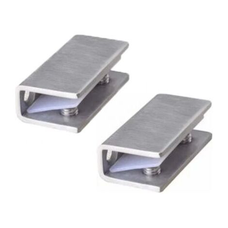 Lot de 2 pinces de fixation pour porte de douche en verre - Charnières fixes en acier inoxydable - Supports muraux de 8 à 12 mm (1/5)
