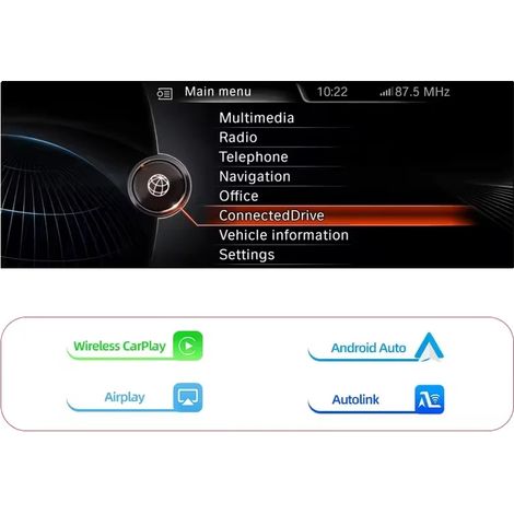 Décodeur CarPlay et Android Auto, Connectivité sans fil, Support de caméra, Système NBT (1/2)