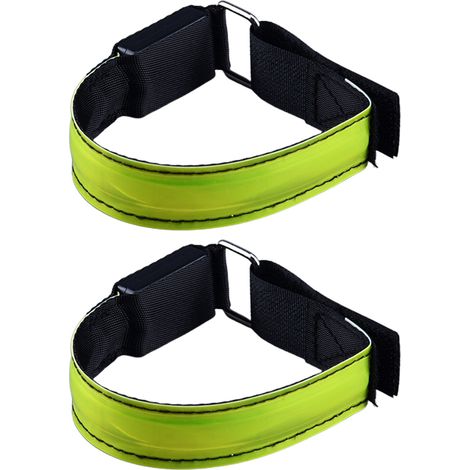 Bracelets lumineux LED rechargeables haute visibilité pour poignet, bras et cheville, idéaux pour la course et la marche nocturne. (1/5)