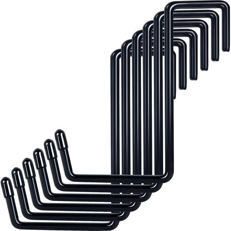 Juego de 6 ganchos resistentes, recubiertos de vinilo, para vigas, herramientas, escaleras y garajes. (1/5)