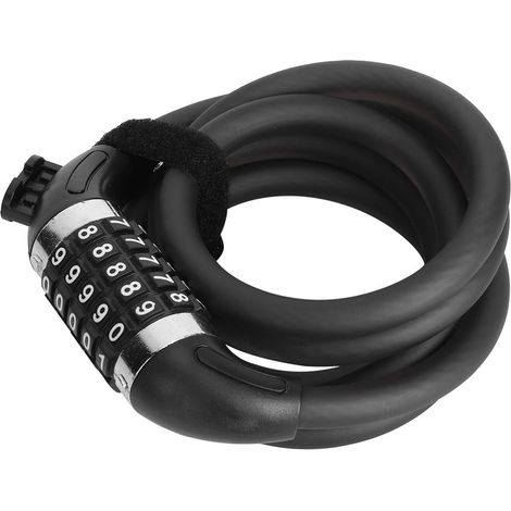 Antivol de vélo Wheelup, cadenas à combinaison à cinq chiffres, câble métallique, accessoires de cyclisme pour VTT et vélo électrique (1,8 m) (1/5)