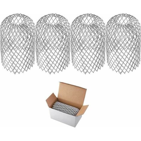 Écran de gouttière en aluminium 4 pièces, filtre de protection de gouttière en métal, extensible, pour raccords de tuyau de descente (1/5)