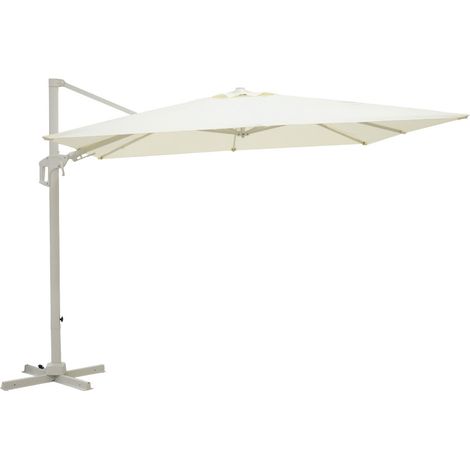 Parasol carré déporté en aluminium 3x3m	 - Beige - Veya