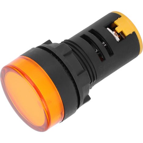 Lampe de signalisation jaune 24V CC, voyant lumineux encastré pour équipement industriel