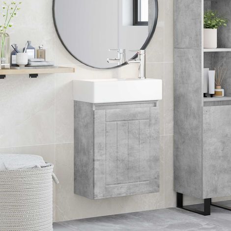 Módulo de baño con grifería Gris Hormigón 45,5 x 25,5 x 84 cm