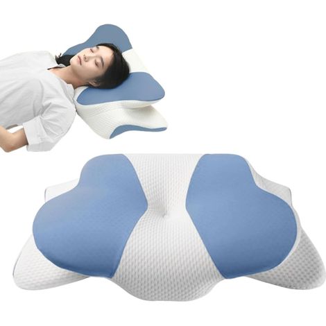 Cuscino in memory foam, cuscino cervicale, cuscino di supporto per il collo per chi dorme di lato, cuscino in memory foam con federa rimovibile