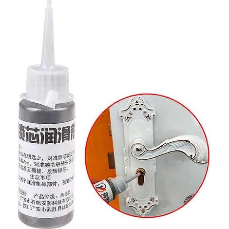 Lubrifiant pour serrures de portail multifonctions à base de graphite (60 ml), non toxique, pour serruriers. Convient aux serrures de portail, serrures de sécurité et autres systèmes de verrouillage. (1/2)