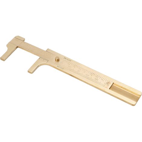Messschieber aus Messing, doppelte metrische/zollige Skala, Retro-Messwerkzeug für Reparaturen, 100 mm
