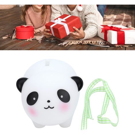 Tirelire Éducative Panda Vinyl Sécurisé Grande Capacité 10cm avec Ruban Soie pour Enfants Garçons et Filles - Cadeau Déco Bureau Idéal (1/5)