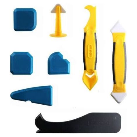 FENOPLASTICA8 Pièces Lisseur Joint Silicone de Lissage Outil de Calfeutrage Coulis,Décorateurs de Calfeutrine Outil Professionnel (1/5)