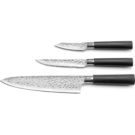 Katana - Set 3 couteaux de cuisine : office, utile et chef (1/3)