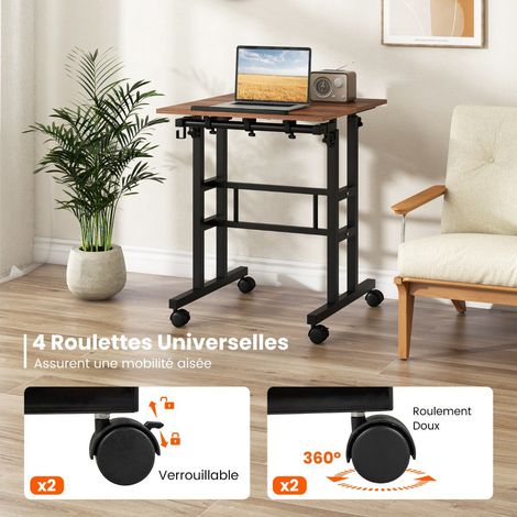 Height Adjustable Standing Desk with Wheels, Tilting Tray (1/5)