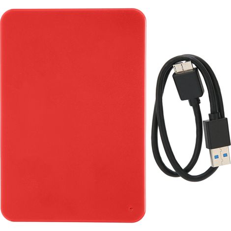 Disque dur externe HDD USB 3.0 250Go Rouge, plug-and-play pour PC, Mac, Xbox, PS4, portable et bureau (1/5)