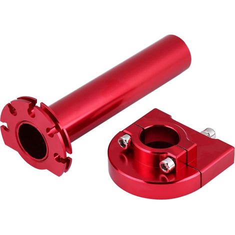 LUCKDANO Poignée de Moto en Aluminium CNC, Convient aux Guidons 7/8". Offre Une Haute Résistance, Un Contrôle Fluide et Résistance à l'oxydation. Couleurs : Or, Bleu, Rouge, Noir. (Rouge) (1/5)