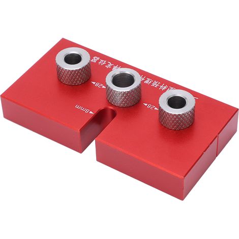 Gabarit de perçage pour tourillons en bois 3 en 1 : outil de positionnement, poinçon et ouvre-trous – Outils de menuiserie rouges (1/5)