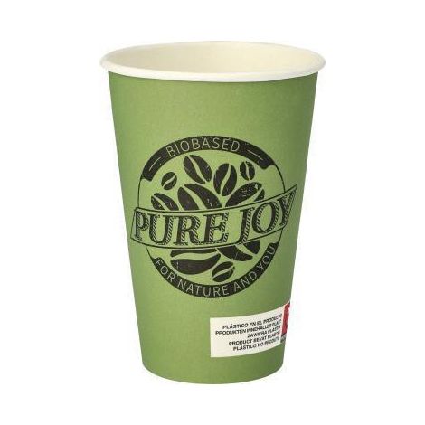Gobelet en papier « Pure Joy » vert 350 ml, diamètre 80 mm 50 pièces. (1/2)