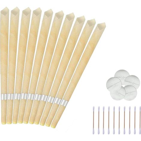 Ensemble de 12 bougies auriculaires à la cire d'abeille naturelle (1/5)